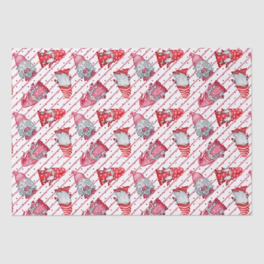 Gnomen in Kerstmis rood Tissuepapier (Voorkant)