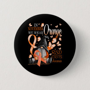 Gnomen in november We Draag Oranje CRPS Awareness Ronde Button 5,7 Cm