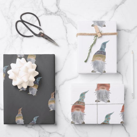 Gnomen inpakpapier vellen - set van 3 (Voorkant)