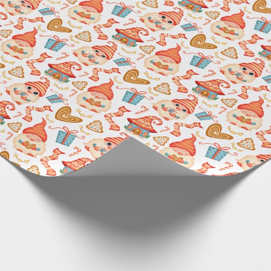 Gnomen Kerst inpakpapier (Hoek)