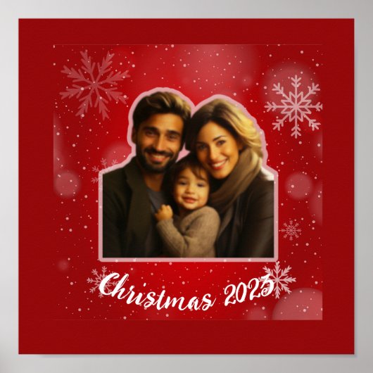 Gnomen Kerst Personaliseer foto achtergrond Poster (Voorkant)