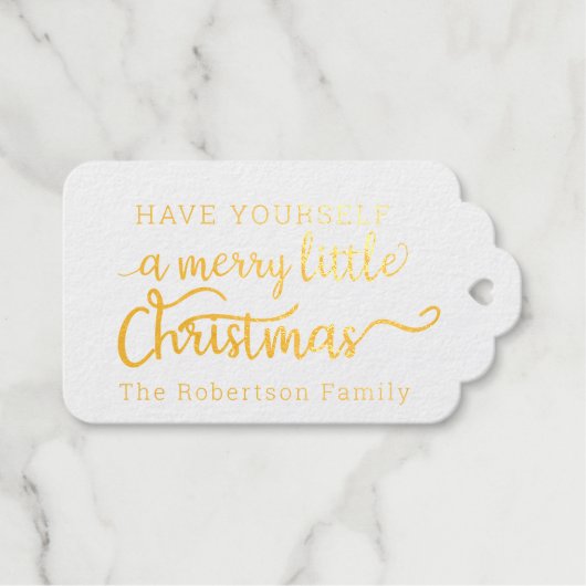 Gnomen Kerst Waterverf Rode Vakantie Gouden Sterre Cadeaulabels (Voorkant (horizontaal))