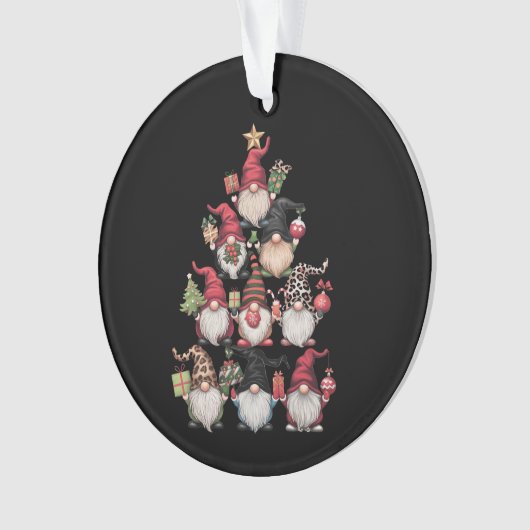 Gnomen Kerstboom Grappige Xmas Feestdagen Ornament (voorkant)