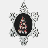 Gnomen Kerstboom Grappige Xmas Feestdagen Tin Sneeuwvlok Ornament (Rechts)