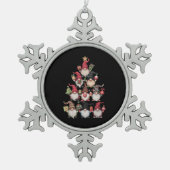 Gnomen Kerstboom Grappige Xmas Feestdagen Tin Sneeuwvlok Ornament (Voorkant)