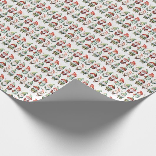 Gnomen Kerstkleding Cadeaupapier (Hoek)