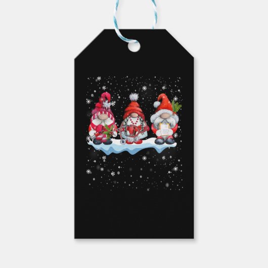Gnomen Kerstmis Verpleegster Flebotomie Cadeaulabel (Voorkant)