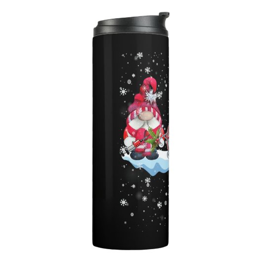 Gnomen Kerstmis Verpleegster Flebotomie Thermosbeker (Gedraaid links)