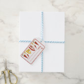 Gnomen krans en huizen - Kerst cadeau label Cadeaulabel (Met Touw)