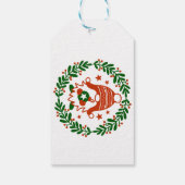 Gnomen krans en huizen - Kerst cadeau label Cadeaulabel (Achterkant)