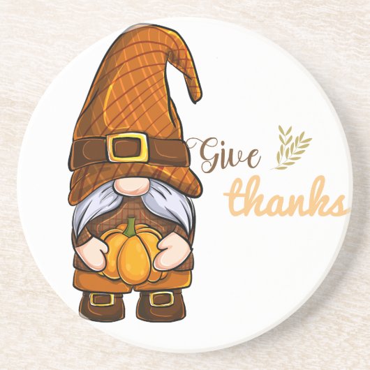 Gnomen man geven bedankt zandsteen onderzetter (Voorkant)