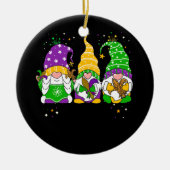 Gnomen Mardi Gras Gnome Fleur De Lis Fat Dinsdag Keramisch Ornament (Voorkant)