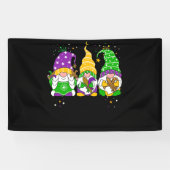 Gnomen Mardi Gras Gnome Fleur De Lis Fat Dinsdag Spandoek (Horizontaal)