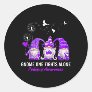Gnomen Men bestrijdt epilepsie bewustzijn alleen e Ronde Sticker