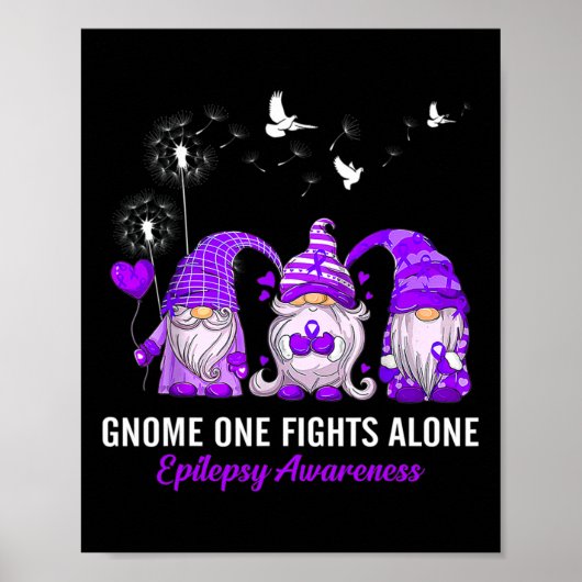 Gnomen Men vecht alleen tegen epilepsiebewustzijn Poster (Voorkant)