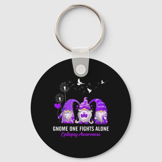 Gnomen Men vecht alleen tegen epilepsiebewustzijn Sleutelhanger (Voorkant)