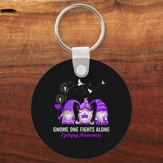 Gnomen Men vecht alleen tegen epilepsiebewustzijn Sleutelhanger (Voorkant)
