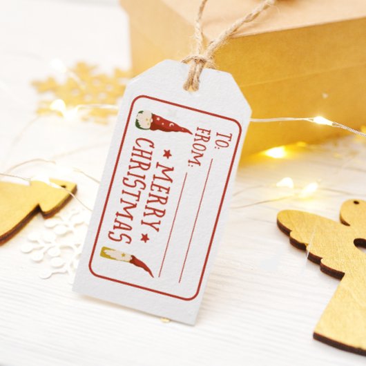 Gnomen Merry Christmas Gift label Cadeaulabel