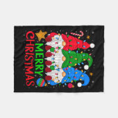 Gnomen Merry Christmas Matching Fleece Deken (Voorkant (Horizontaal))