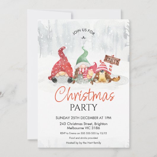 Gnomen met Baby- en hondenkerstfeest Kaart (Voorkant)