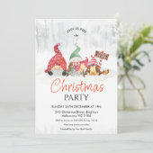 Gnomen met Baby- en hondenkerstfeest Kaart (Staand voorkant)