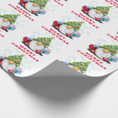 Gnomen met cadeau kerst inpakpapier (Hoek)