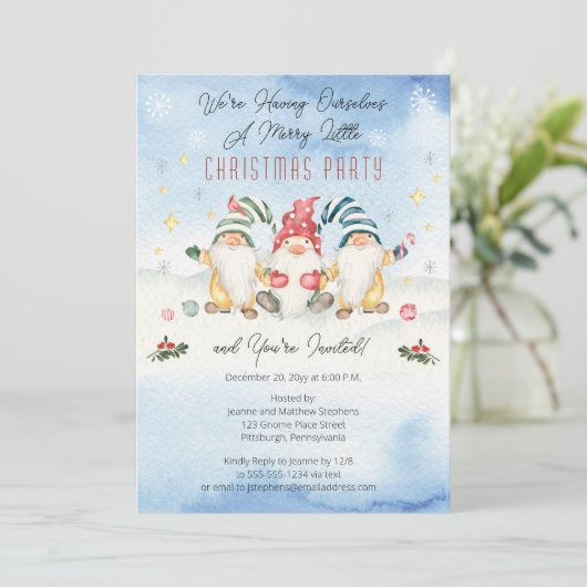 Gnomen met een prettig kerstfeest kaart (Staand voorkant)