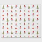 Gnomen met gezichtsmasker kerst 2020 cadeaupapier (Vlak)