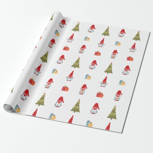 Gnomen met gezichtsmasker kerst 2020 cadeaupapier (Uitgerold)