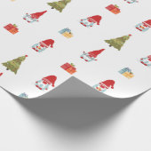 Gnomen met gezichtsmasker kerst 2020 cadeaupapier (Hoek)
