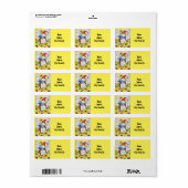 ***GNOMEN MET ZONNEBLOEMEN*** Retouradreslabel Etiket (Full Sheet)