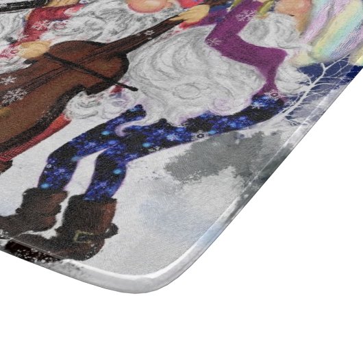 Gnomen Music Band Grappige Kerstmis Snijplank (Hoek)