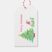 Gnomen onder de kerstboom cadeau Labels Cadeaulabel (Voorkant)