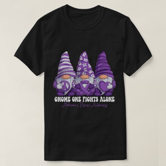 Gnomen One vecht alleen tegen de ziekte van Alzhei T-shirt (Design voorkant)