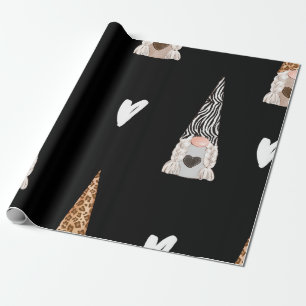 Gnomen op zwart inpakpapier