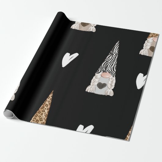 Gnomen op zwart inpakpapier (Uitgerold)