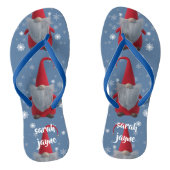 Gnomen Patroon Kerstmis in juli Gepersonaliseerd Teenslippers (Voetbed)