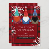 Gnomen Pset Snowflake Illustratie Kerstmis Kaart (Voorkant / Achterkant)