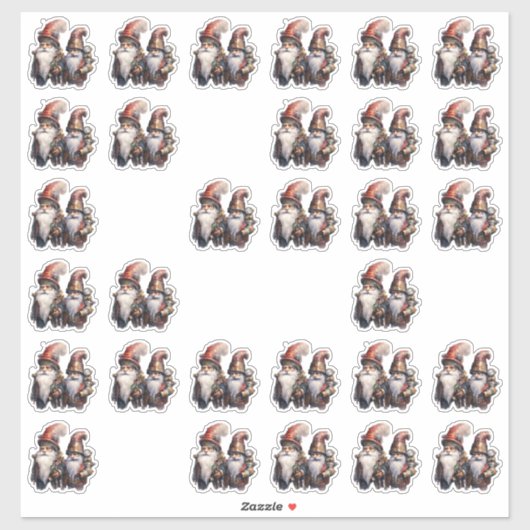 Gnomen Red Steampunk Sticker (Vel)