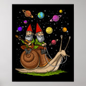 Gnomen Riding Snail Poster (Voorkant)