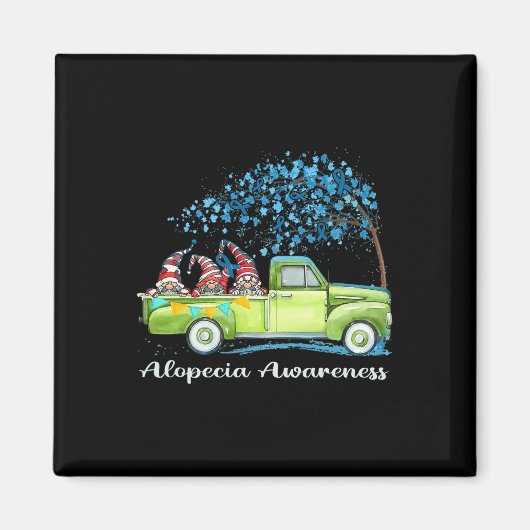 Gnomen Riding Truck Alopecia Awareness Magneet (Voorkant)