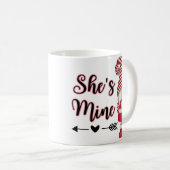 Gnomen Rode Banner Liefde, valentijn koffie mok (Voorkant rechts)