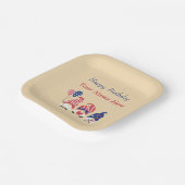 Gnomen rood, wit en blauw papieren bordje (Gebogen)