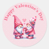 Gnomen ruilen geschenken voor Valentijnsdag Ronde Sticker (Voorkant)