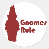 Gnomen Rule Ronde Sticker (Voorkant)