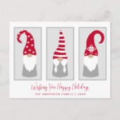 Gnomen Simple Modern Noordse Kerstmis Feestdagenkaart (Voorkant)