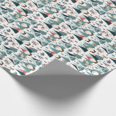 Gnomen, sparren, sneeuwpoppen, konijnen, herten, b cadeaupapier (Hoek)