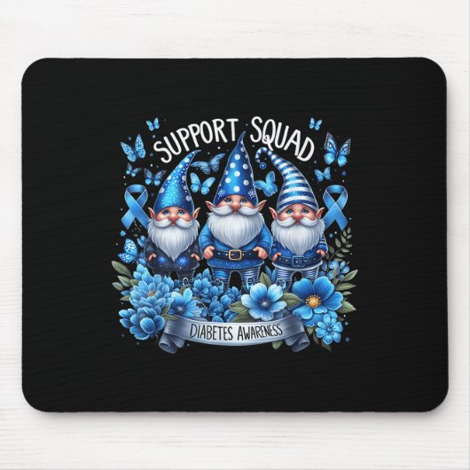 Gnomen Support Squad Blue Gnomes Diabetes Awarenes Muismat (Voorkant)