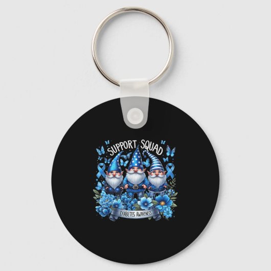 Gnomen Support Squad Blue Gnomes Diabetes Awarenes Sleutelhanger (Voorkant)