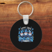 Gnomen Support Squad Blue Gnomes Diabetes Awarenes Sleutelhanger (Voorkant)